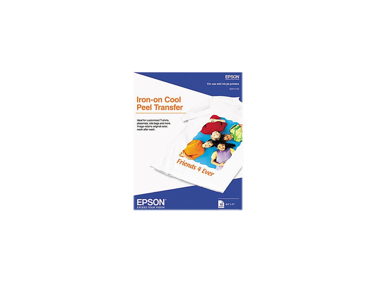 Epson S041153 Iron-on Transfer Paper Letter - 8.50" x 11" - 10 Sheet