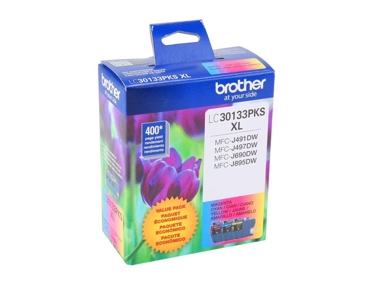 Brother LC30133PKS High Yield Ink Cartridge - Combo Pack - Cyan/Magenta/Yellow