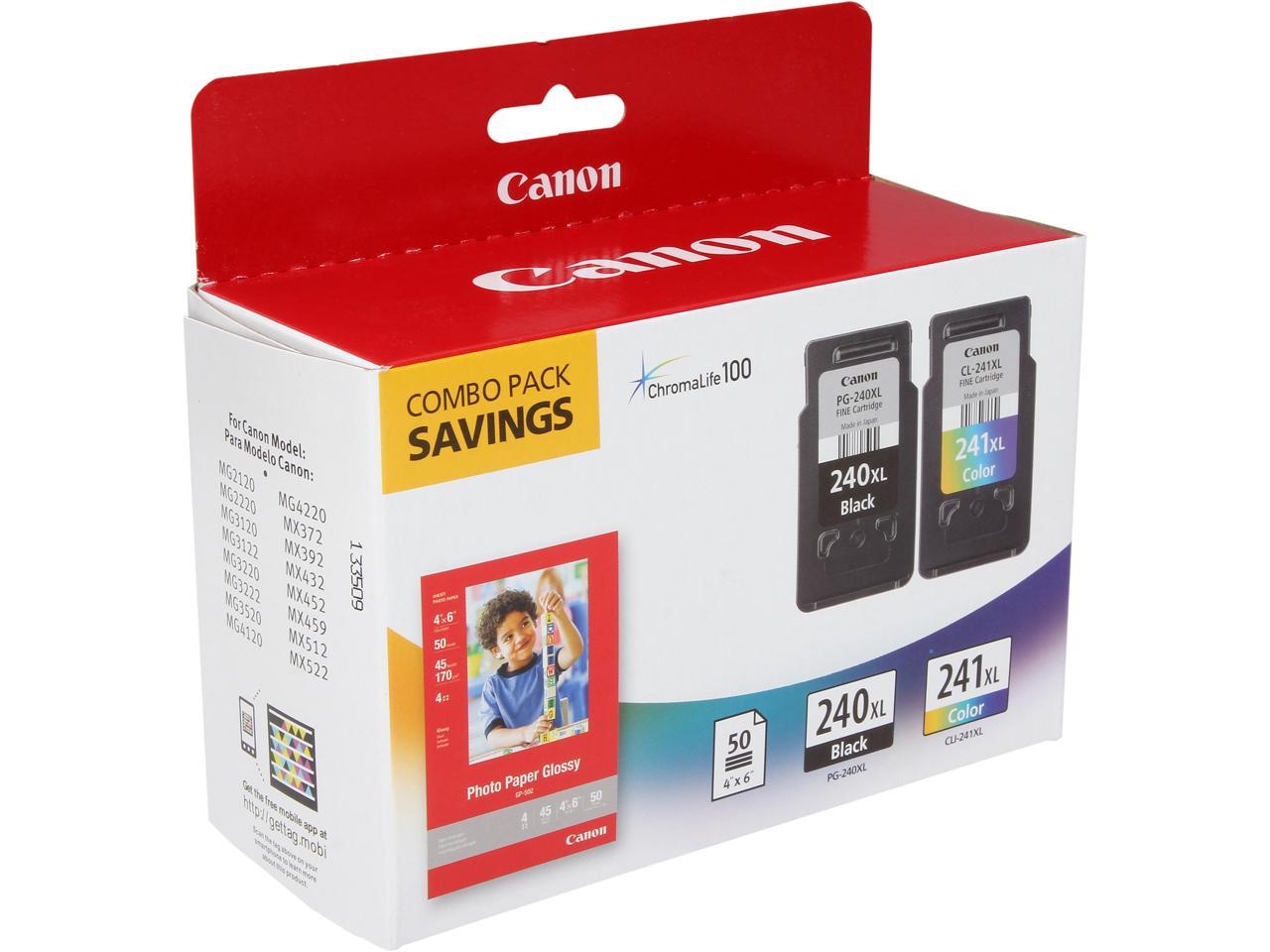 Canon PG-240 XL/CL-241 XL High Yield Ink Cartridge - Combo Pack - Black/Color/Paper