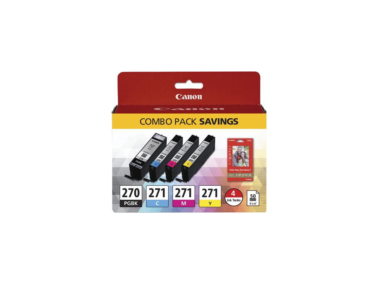 Canon PGI-270/CLI-271 Ink Cartridge - Combo Pack - Pigmented Black/Cyan/Magenta/Yellow/Paper