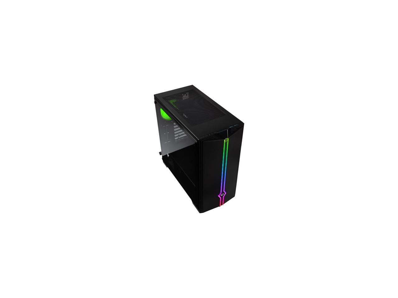 BitFenix Saber Case BFC-SBR-300-KKGSK-RP, ATX/Micro ATX/Mini ITX Form Factor, Tempered Glass Side Panel, Addressable RGB/ Aluminum Front Panel, AURA SYNC/Mystic Light/RGB Fusion Compatible