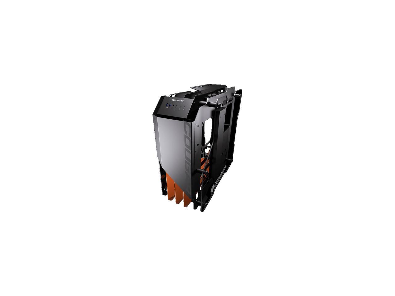 Cougar Blazer Aluminum Open-Frame Gaming Mid Tower Case with Full Tempered Glass Panels