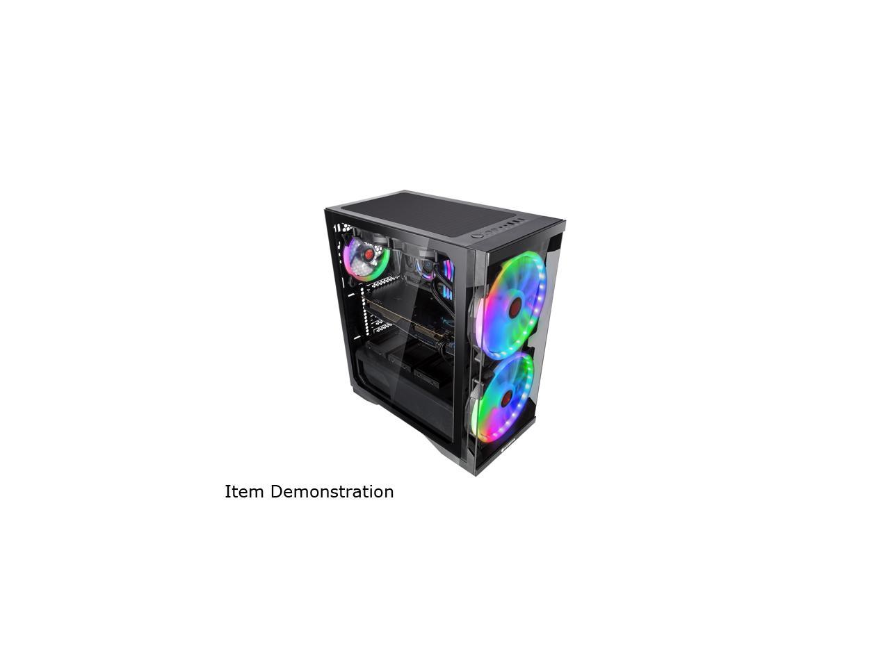 RAIJINTEK SILENOS PRO, ATX Tower with Clean Transparent Front and Side Tempered Glass (4.0mm) Design, Comes with Pre-installed 2pcs ARGB 200mm Fans at Front and 1pcs 120mm ARGB fan at Rear