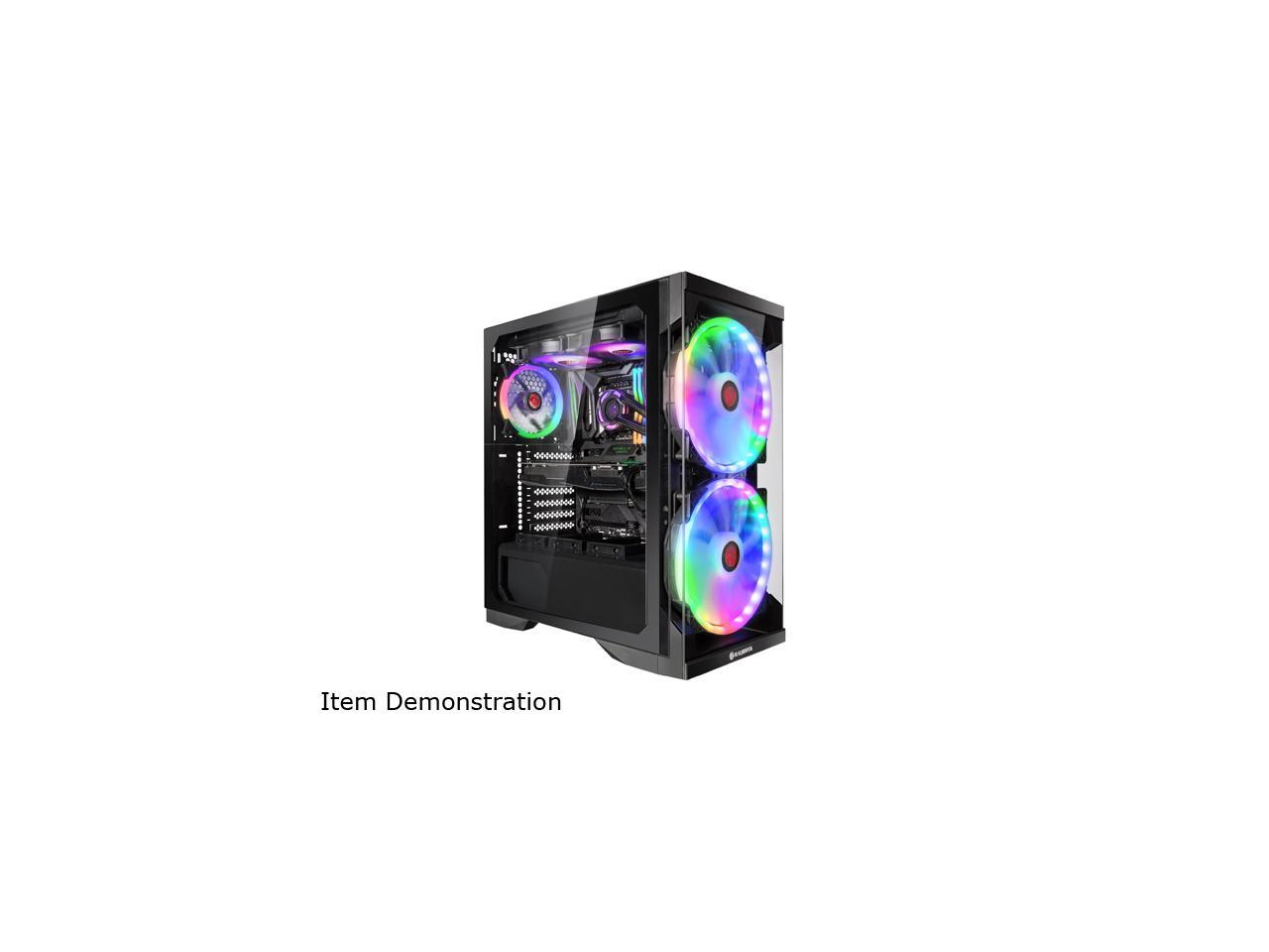 RAIJINTEK SILENOS PRO, ATX Tower with Clean Transparent Front and Side Tempered Glass (4.0mm) Design, Comes with Pre-installed 2pcs ARGB 200mm Fans at Front and 1pcs 120mm ARGB fan at Rear