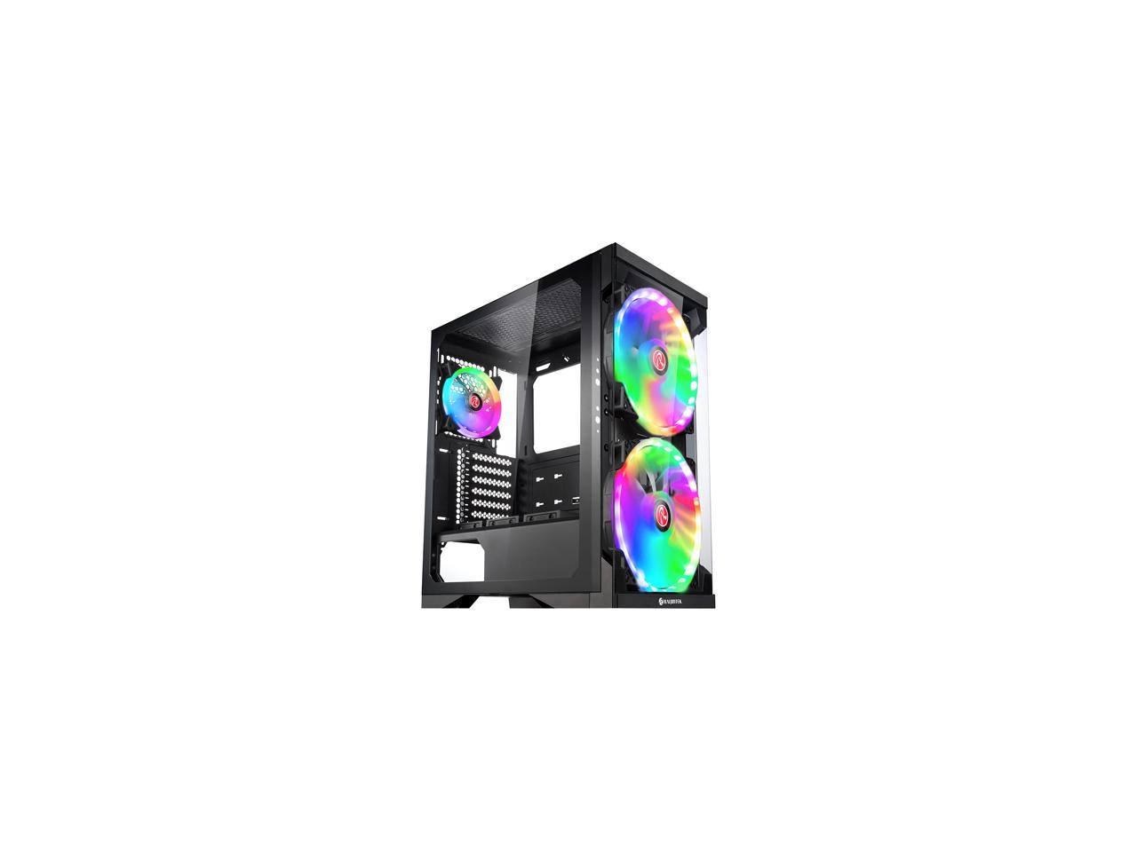RAIJINTEK SILENOS PRO, ATX Tower with Clean Transparent Front and Side Tempered Glass (4.0mm) Design, Comes with Pre-installed 2pcs ARGB 200mm Fans at Front and 1pcs 120mm ARGB fan at Rear