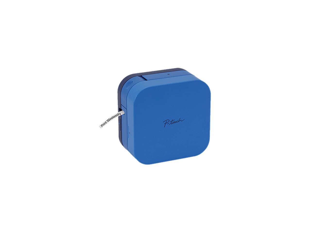Brother P-touch CUBE PT-P300BTBU Smartphone Dedicated Label Maker, Bluetooth, Thermal Transfer, 180 dpi, 20mm./sec, Up to 2 Print Lines, Manual Cutter - Blue