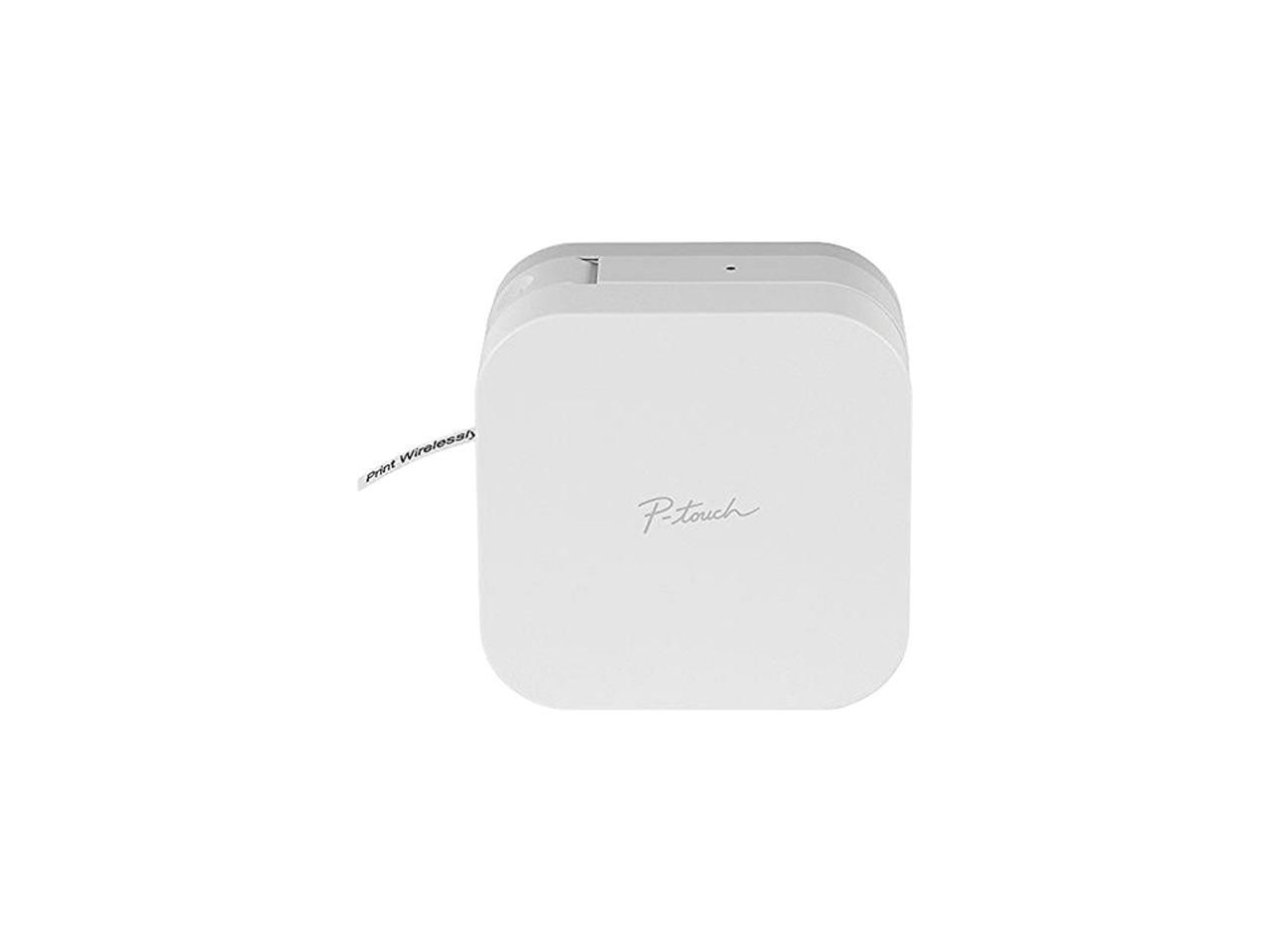 Brother P-touch CUBE PTP300BT Smartphone Dedicated Label Maker, Bluetooth, Thermal Transfer, 180 dpi, 20mm./sec, Up to 2 Print Lines, Manual Cutter - White
