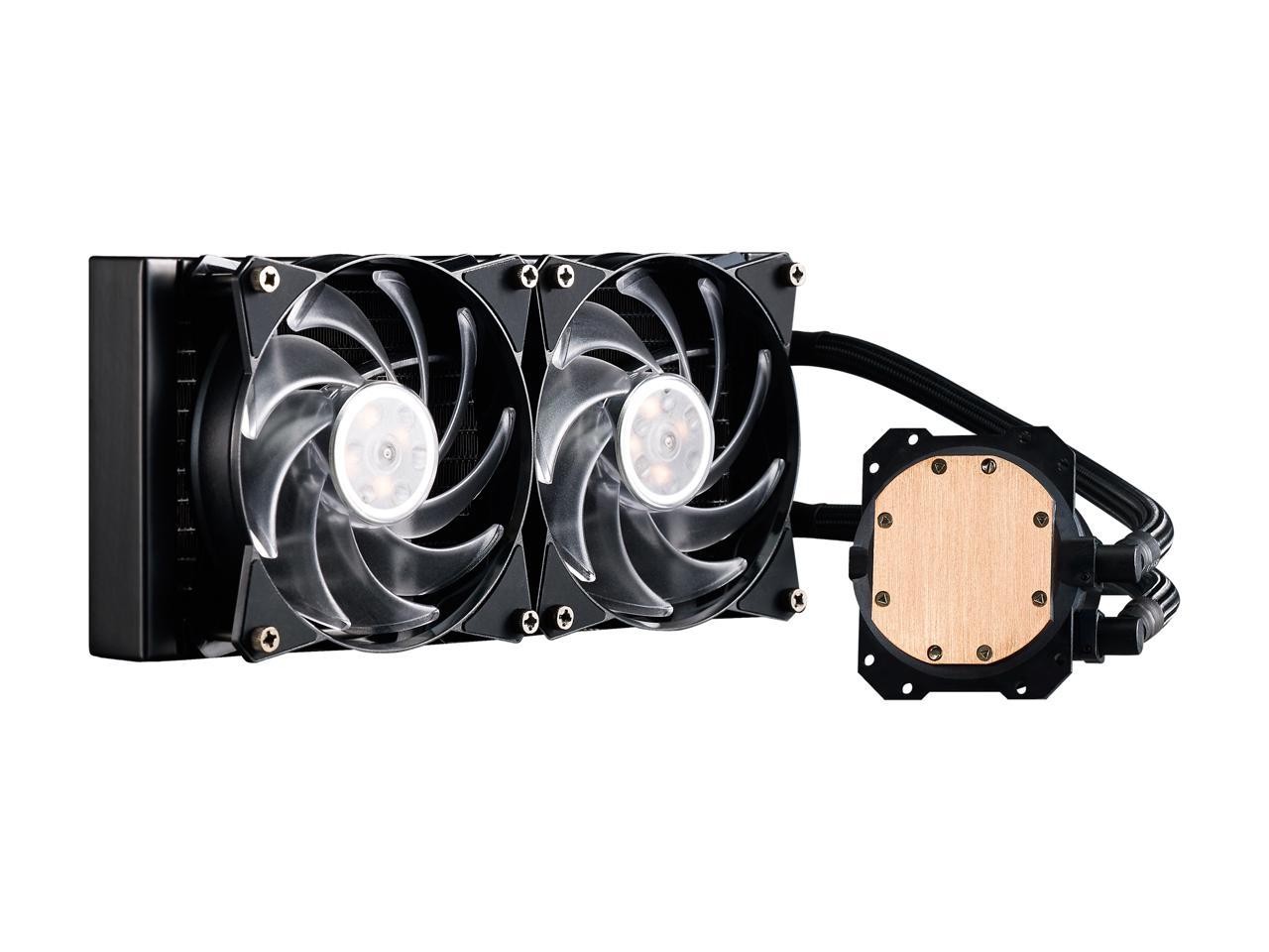 Cooler Master MasterLiquid ML240L RGB Close-Loop CPU Liquid Cooler, 240mm Radiator, Dual Chamber RGB Pump, Dual MF120R RGB Fans, RGB Lighting for AMD Ryzen/Intel LGA1200/1151