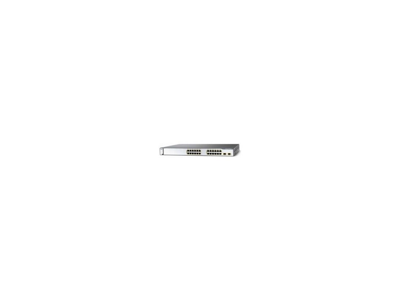 CISCO WS-C3750-24FS-S 10/100Mbps + 1000Mbps Switch 24 x MT-RJ 100Base-FX Auto-negotiating/Auto MDI/MDI-X LAN, 1 x RJ-45 Console Management 12,000 MAC Address Table 128 MB DRAM and 32 MB Flash memory Buffer Memory