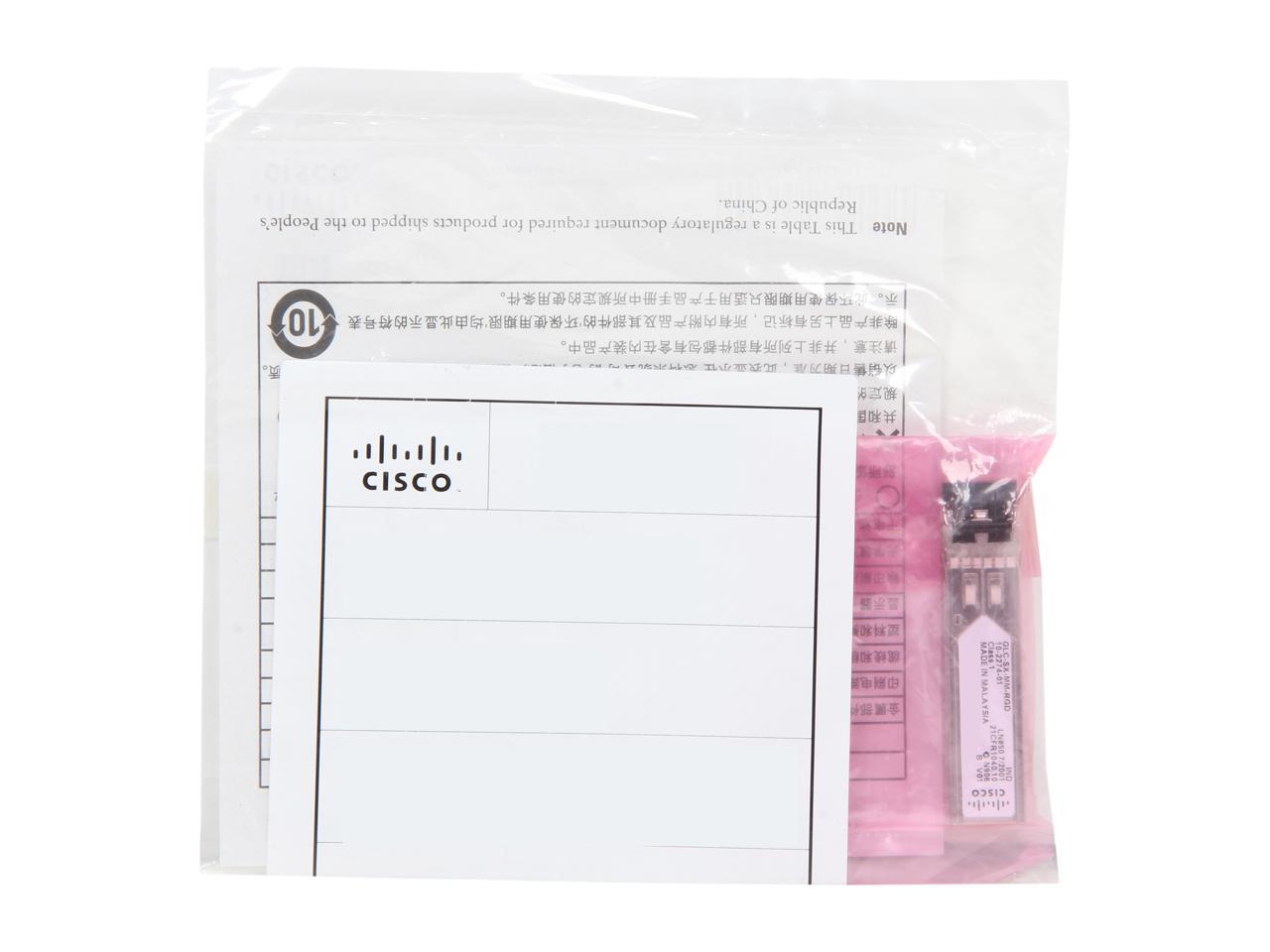 CISCO GLC-SX-MM-RGD= 1000BASE-SX SFP 1 Gbps 1 x LC/PC Duplex Connector 1000Base-SX