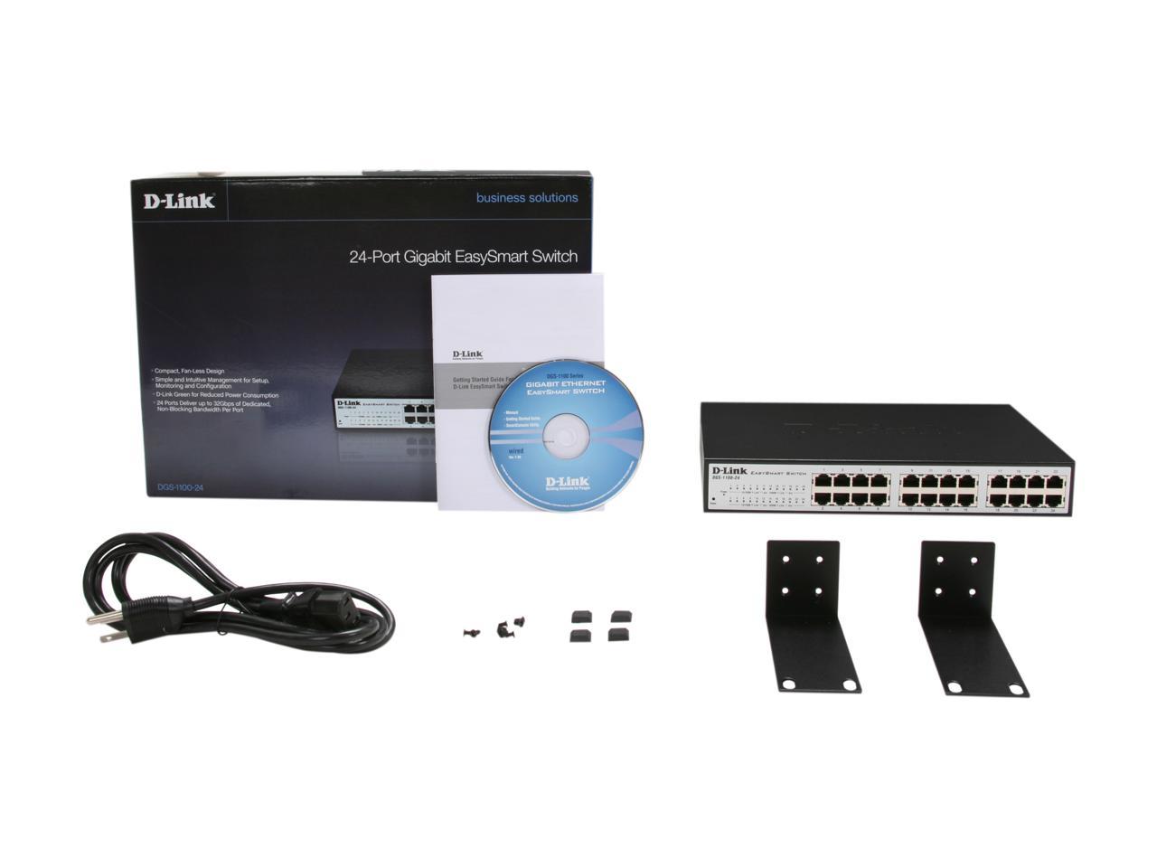D-Link 24-Port EasySmart Gigabit Ethernet Switch - Lifetime Warranty (DGS-1100-24)