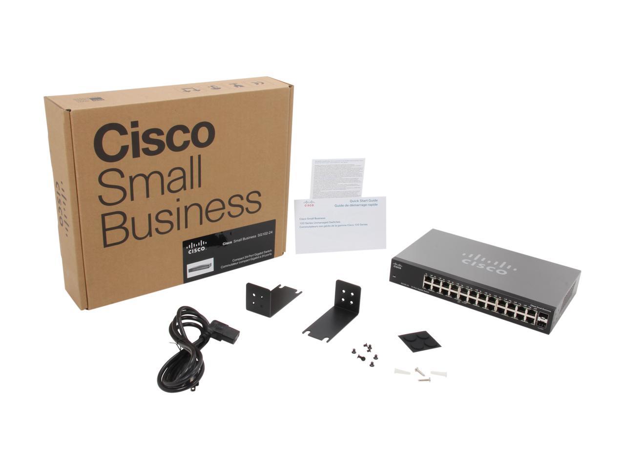Cisco Small Business 100 Series SG102-24-NA Smart 24-Port Gigabit Unmanaged Switch
