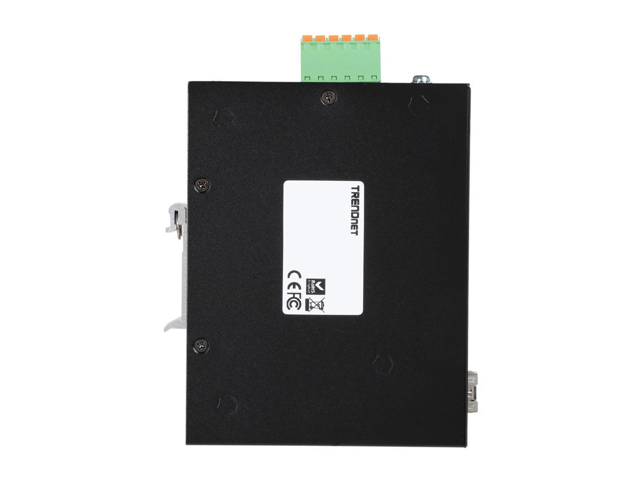 TRENDnet TI-PG541i 6-port Hardened Industrial Gigabit PoE+ Layer 2 Managed DIN-Rail Switch Limited Lifetime Warranty