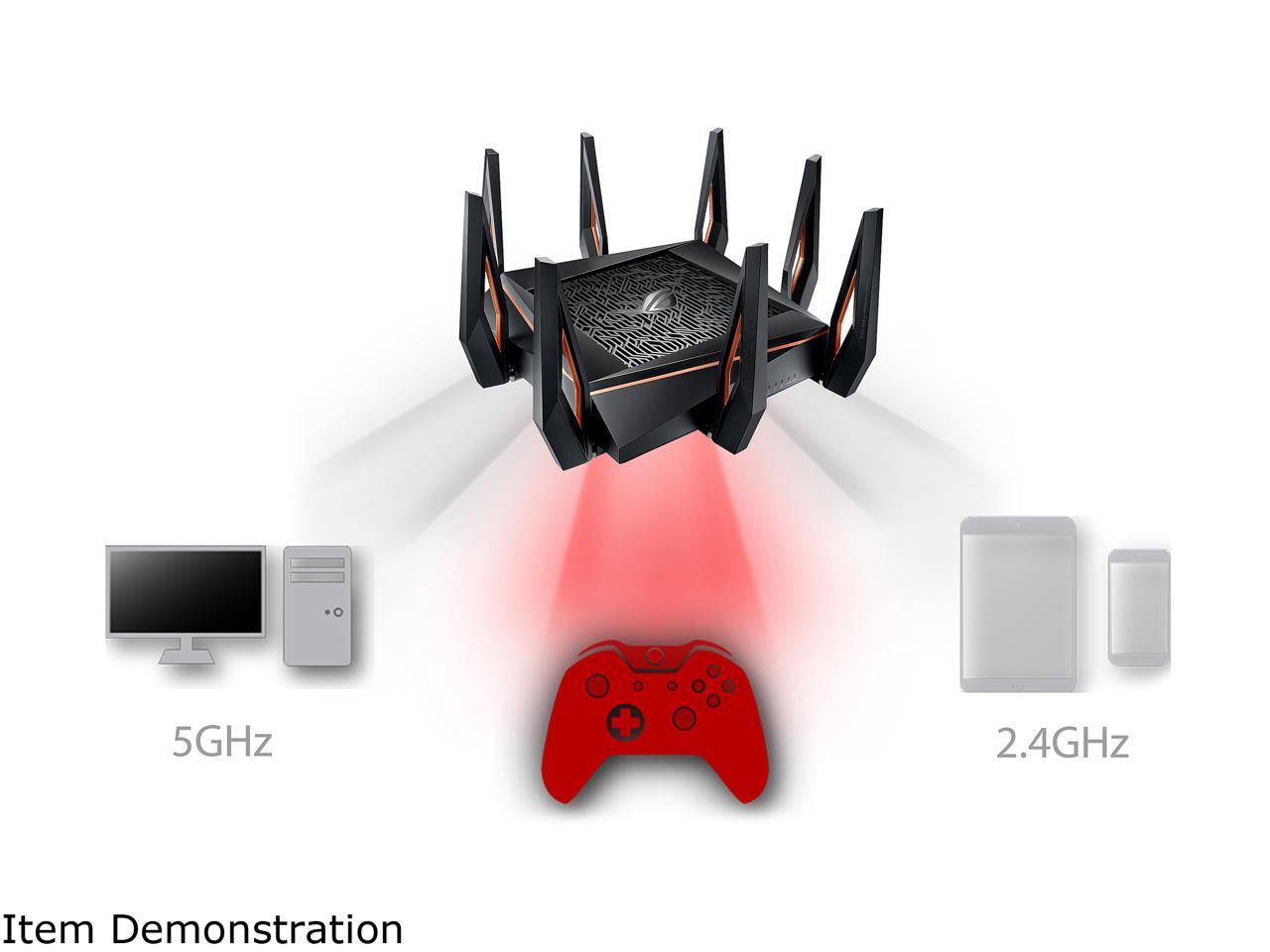 ASUS ROG Rapture GT-AX11000 AX11000 Tri-band 10 Gigabit WiFi Router, AiProtection Lifetime Security by Trend Micro, AiMesh compatible for Mesh Wi-Fi System, Next-Gen Wi-Fi 6, Wireless 802.11Ax