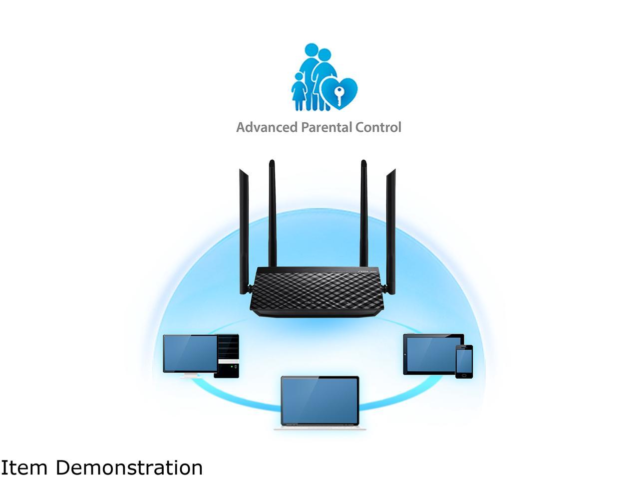 ASUS RT-AC1200 V2 AC1200 Dual Band WiFi Router, Easy 3-step setup, 4 LAN ports, Gaming & Streaming