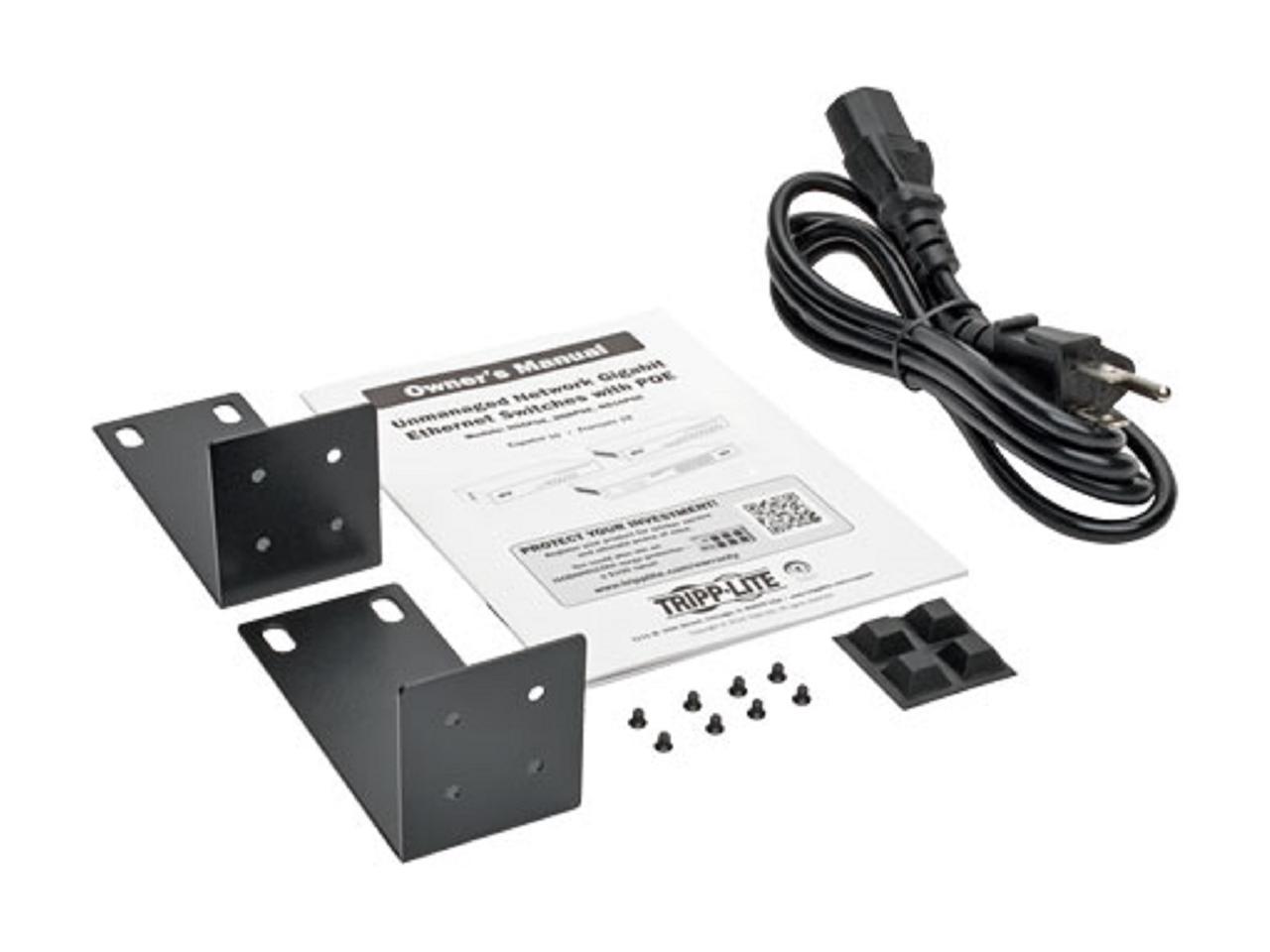 Tripp Lite 5-Port Rack-Mount/Desktop Gigabit Ethernet Unmanaged Switch with PoE, 10/100/1000 Mbps, 1URM (NG5POE)