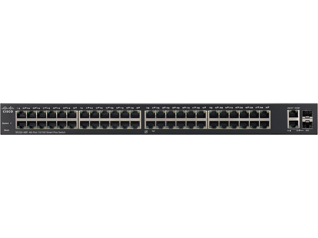 Cisco Small Business SF220-48P 48-Port 10/100 PoE Smart Plus Switch