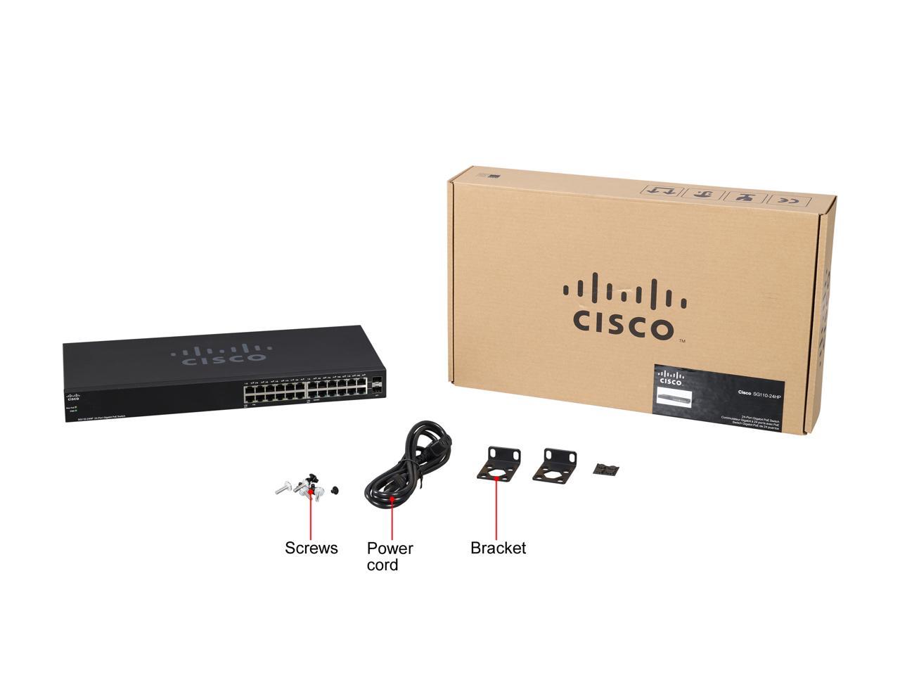 CISCO SG110-24HP 24-Port PoE Unmanaged Gigabit Switch