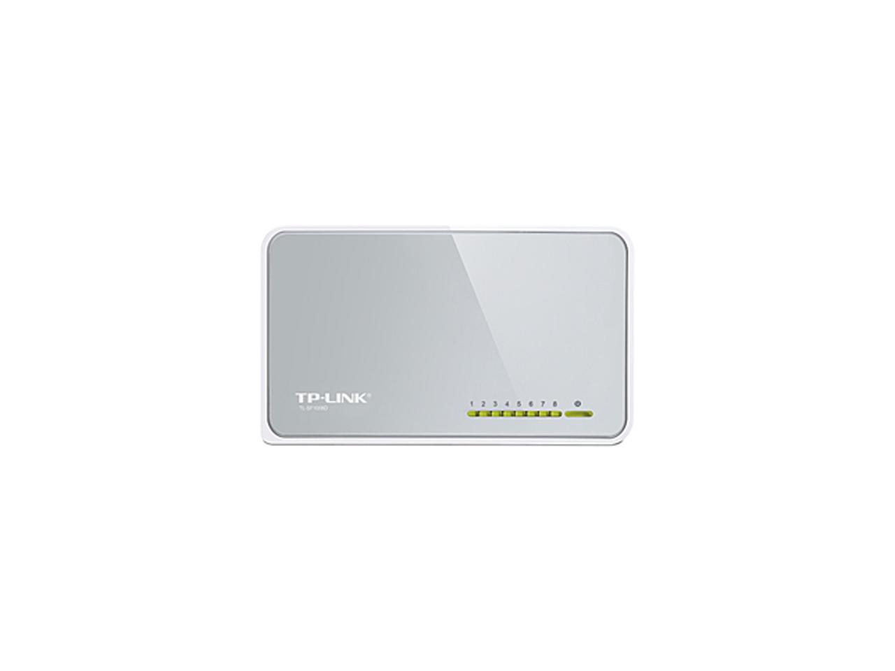 TP-Link 8 Port 10/100Mbps Fast Ethernet Switch | Desktop Ethernet Splitter | Ethernet Hub | Plug and Play | Fanless Quiet | Desktop Design | Green Technology | Unmanaged (TL-SF1008D)