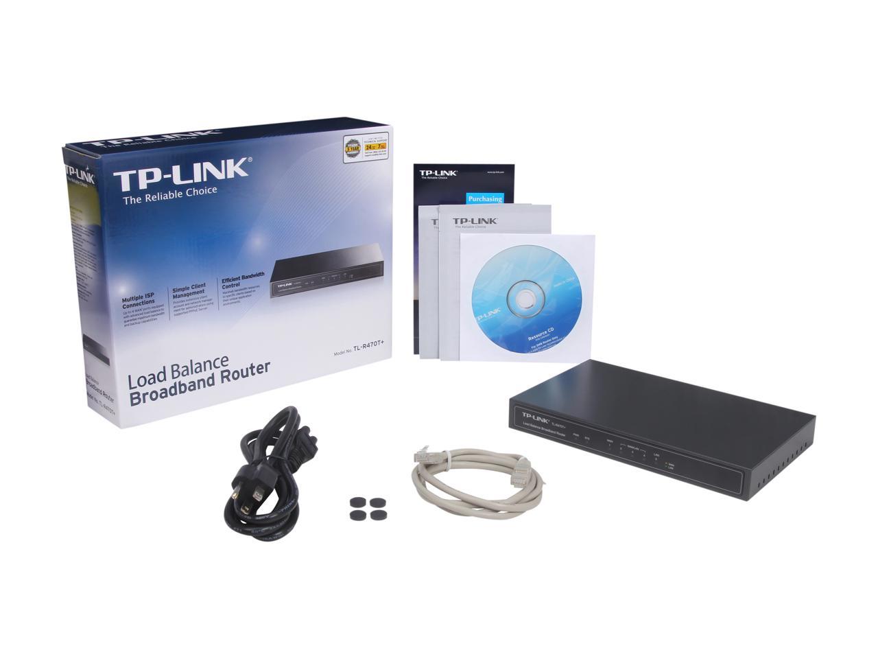 TP-Link TL-R470T+ Load Balance Broadband Router 1 x 10/100Mbps WAN Ports 1 x Fixed LAN, 3 x Changeable WAN/LAN LAN Ports