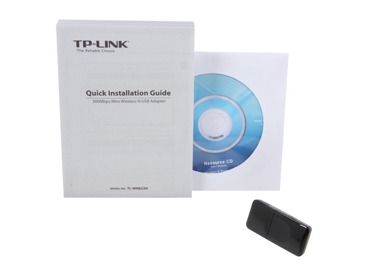 TP-LINK TL-WN823N Wireless N300 Mini USB Adapter, 300 Mbps, w/ WPS Button, IEEE 802.11 b/g/n, WEP / WPA / WPA2, Plug & Play in Windows 10 (32-bit & 64-bit)