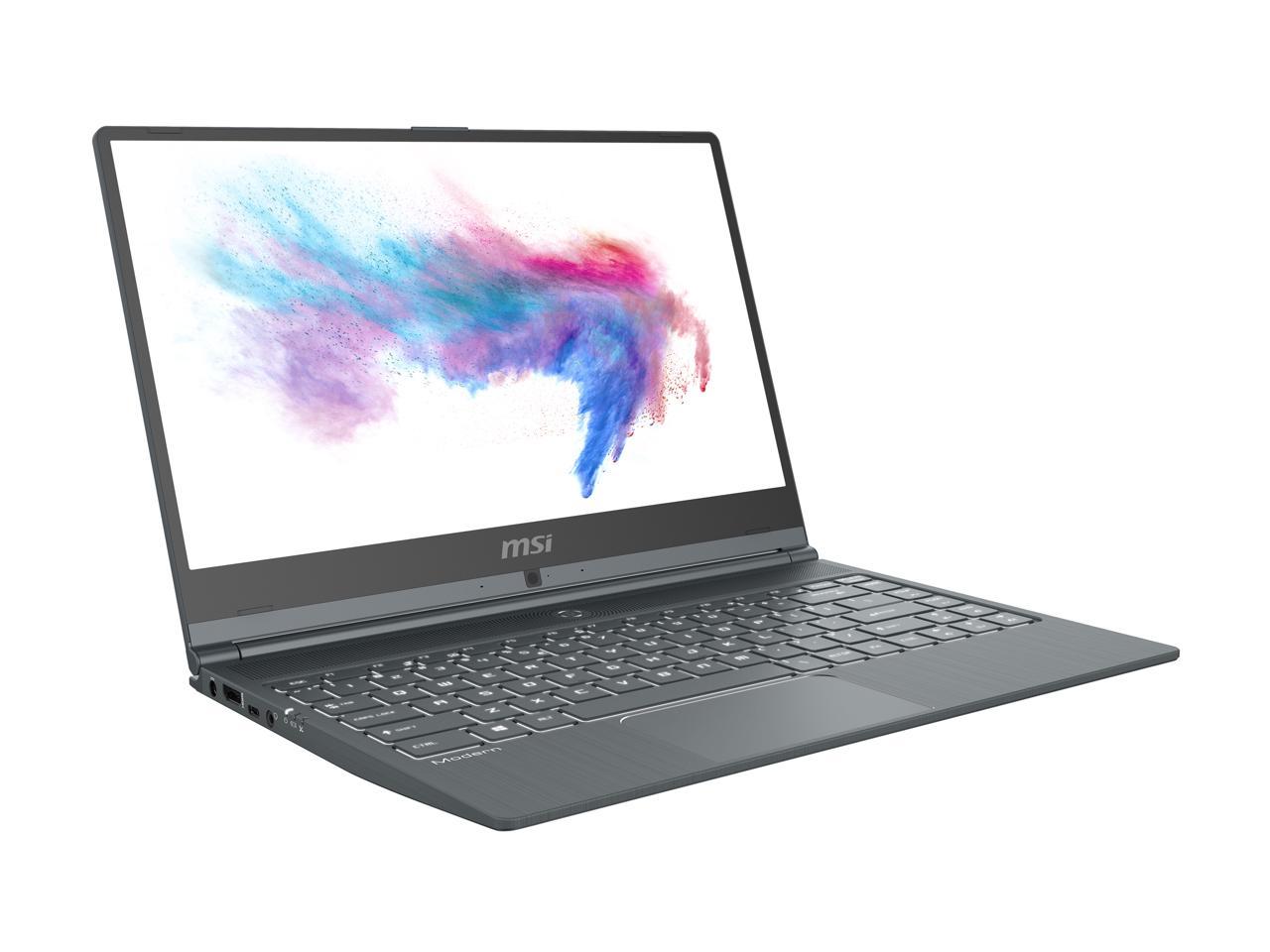MSI Laptop Modern 14 A10RAS-1030 Intel Core i7 10th Gen 10510U (1.80 GHz) 16 GB Memory 1 TB NVMe SSD NVIDIA GeForce MX330 14.0" Windows 10 Pro 64-bit