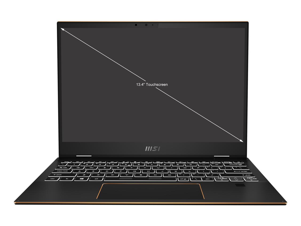 MSI Summit E13FlipEvo Intel Core i5 11th Gen 1155G7 (2.50GHz) 16GB Memory 512 GB NVMe SSD Intel Iris Xe Graphics 13.4" Touchscreen 1920 x 1200 Convertible 2-in-1 Laptop Windows 10 Home 64-bit A11MT-234