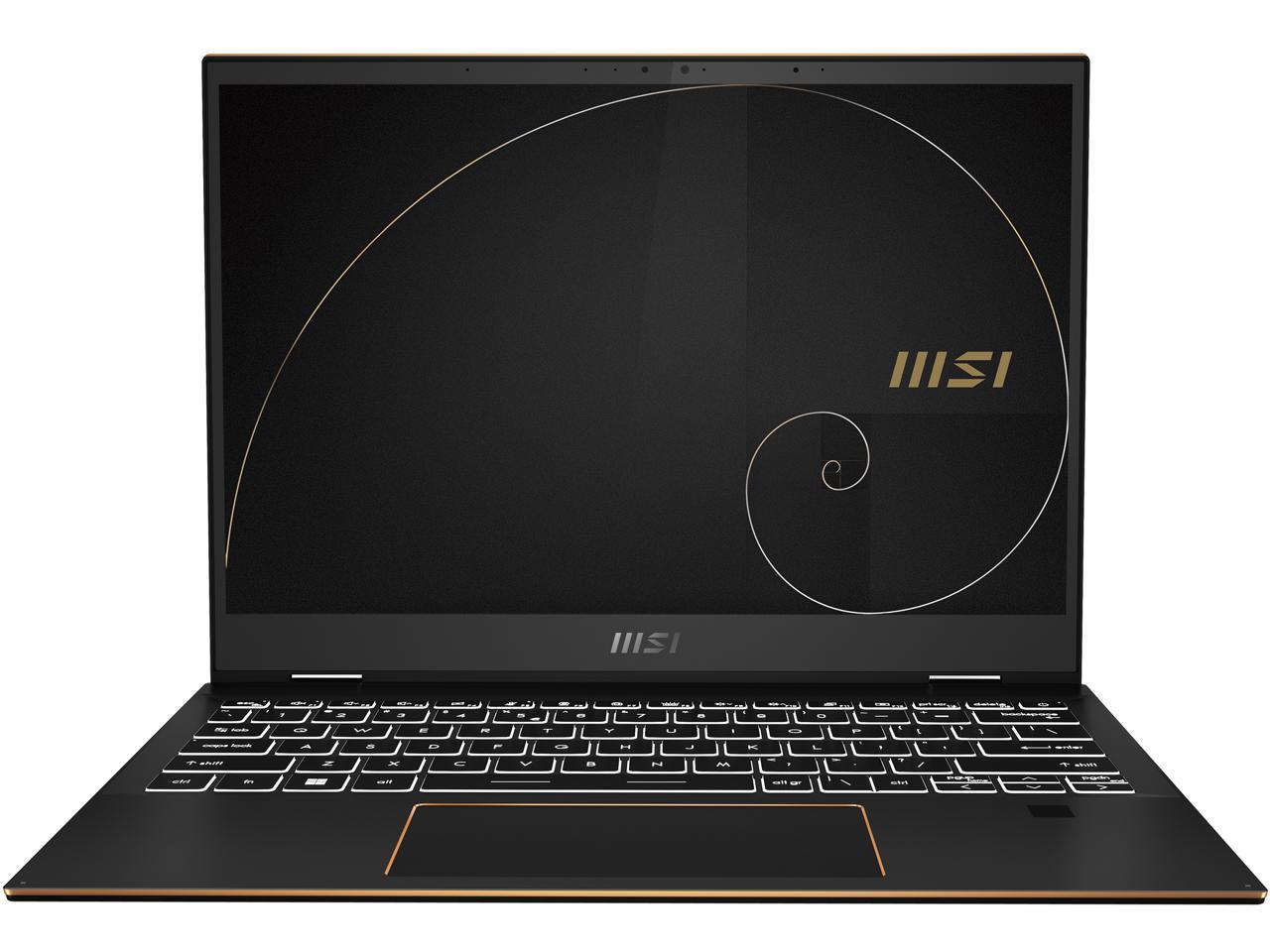 MSI Summit E13FlipEvo Intel Core i7 12th Gen 1260P (2.10GHz) 16GB Memory 512 GB NVMe SSD Intel Iris Xe Graphics 13.4" Touchscreen 1920 x 1200 Convertible 2-in-1 Laptop Windows 11 Pro 64-bit Summit E13FlipEvo A12MT-002
