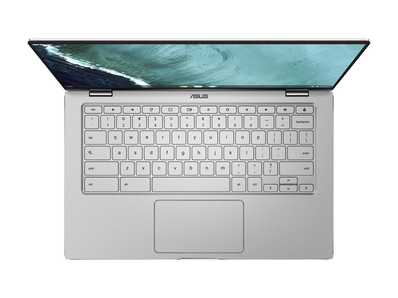 ASUS Chromebook Flip C434 2-in-1 Laptop 14" Touchscreen Full HD 4-Way NanoEdge, Intel Core m3-8100Y Processor, 4 GB RAM, 64 GB eMMC Storage, All-Metal Body, Backlit KB, Silver, Chrome OS, C434TA-DSM4T