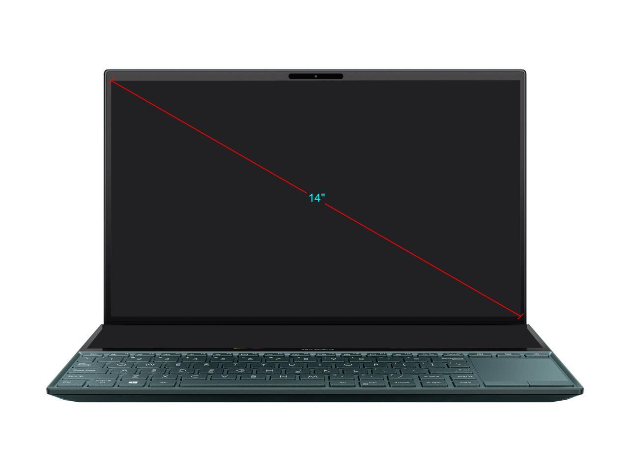 ASUS ZenBook Duo UX481 14" FHD NanoEdge Bezel Touch, Intel Core i7-10510U, 16 GB RAM, 1 TB PCIe SSD, GeForce MX250, Innovative ScreenPad Plus, Windows 10 Pro - UX481FL-XS74T, Celestial Blue