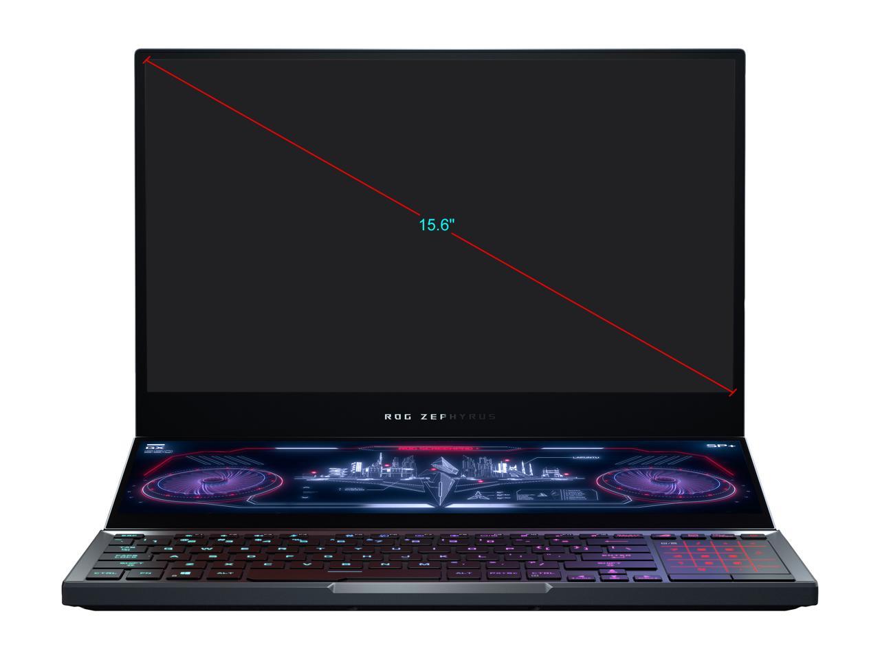 ASUS ROG Zephyrus Duo 15 - 15.6" 300 Hz - GeForce RTX 2070 SUPER - Intel Core i7-10875H - 32 GB DDR4 - 2 TB RAID 0 SSD - Per-Key RGB - Thunderbolt 3 - Windows 10 - Gaming Laptop (GX550LWS-XS79)