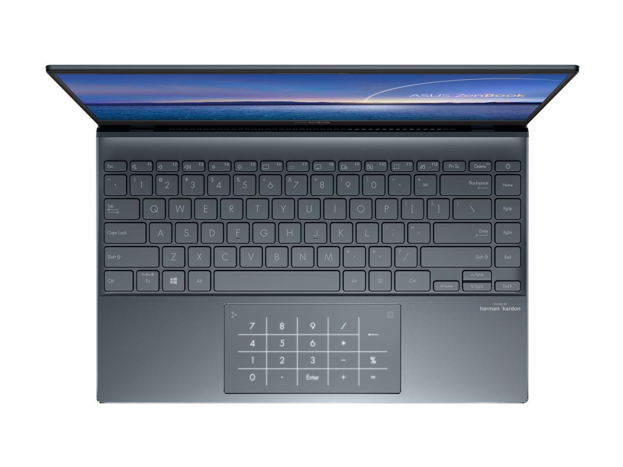 ASUS ZenBook 14 Ultra-Slim Laptop 14" Full HD NanoEdge Bezel Display, AMD Ryzen 7 4700U CPU, 16 GB RAM, 1 TB PCIe SSD, NumberPad, Windows 10 Pro, Pine Grey, UM425IA-NH74 - Only at Newegg