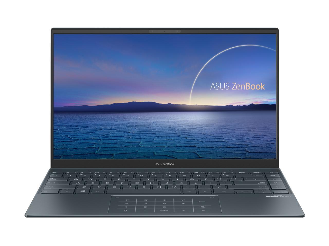 ASUS ZenBook 14 Ultra-Slim Laptop 14" Full HD NanoEdge Bezel Display, Intel Core i5-1035G1, 8 GB RAM, 512 GB PCIe SSD, NumberPad, Thunderbolt 3, Windows 10 Home, Pine Grey, UX425JA-EB51
