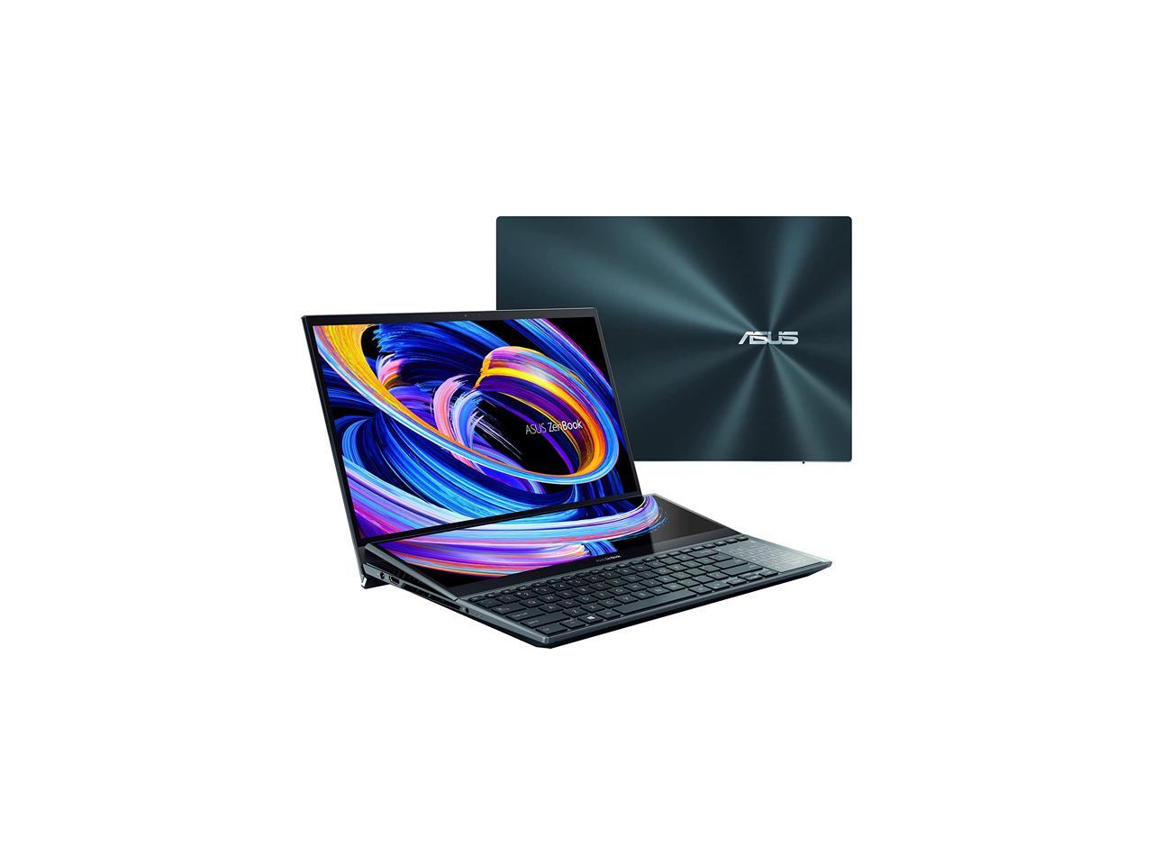 ASUS ZenBook Pro Duo 15 OLED UX582 Laptop, 15.6" OLED FHD Touch Display, Intel Core i9-11900H, 32GB RAM, 1TB SSD, GeForce RTX 3060, ScreenPad Plus, Windows 11 Pro, Celestial Blue, UX582HM-XH96T