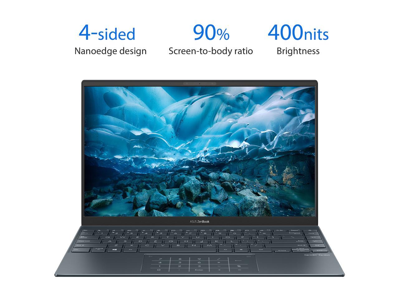 ASUS ZenBook 14 Ultra-Slim Laptop 14" FHD Display, AMD Ryzen 7 5800H CPU, AMD Radeon Graphics, 16GB RAM, 1TB PCIe SSD, NumberPad, Windows 11 Pro, Pine Grey, UM425QA-EH74