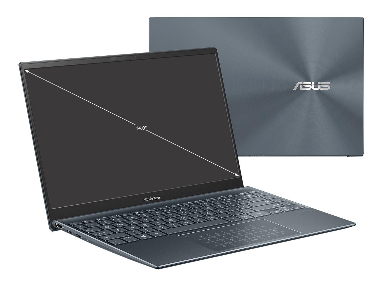 ASUS ZenBook 14 Ultra-Slim Laptop 14" FHD Display, AMD Ryzen 7 5800H CPU, AMD Radeon Graphics, 16GB RAM, 1TB PCIe SSD, NumberPad, Windows 11 Pro, Pine Grey, UM425QA-EH74