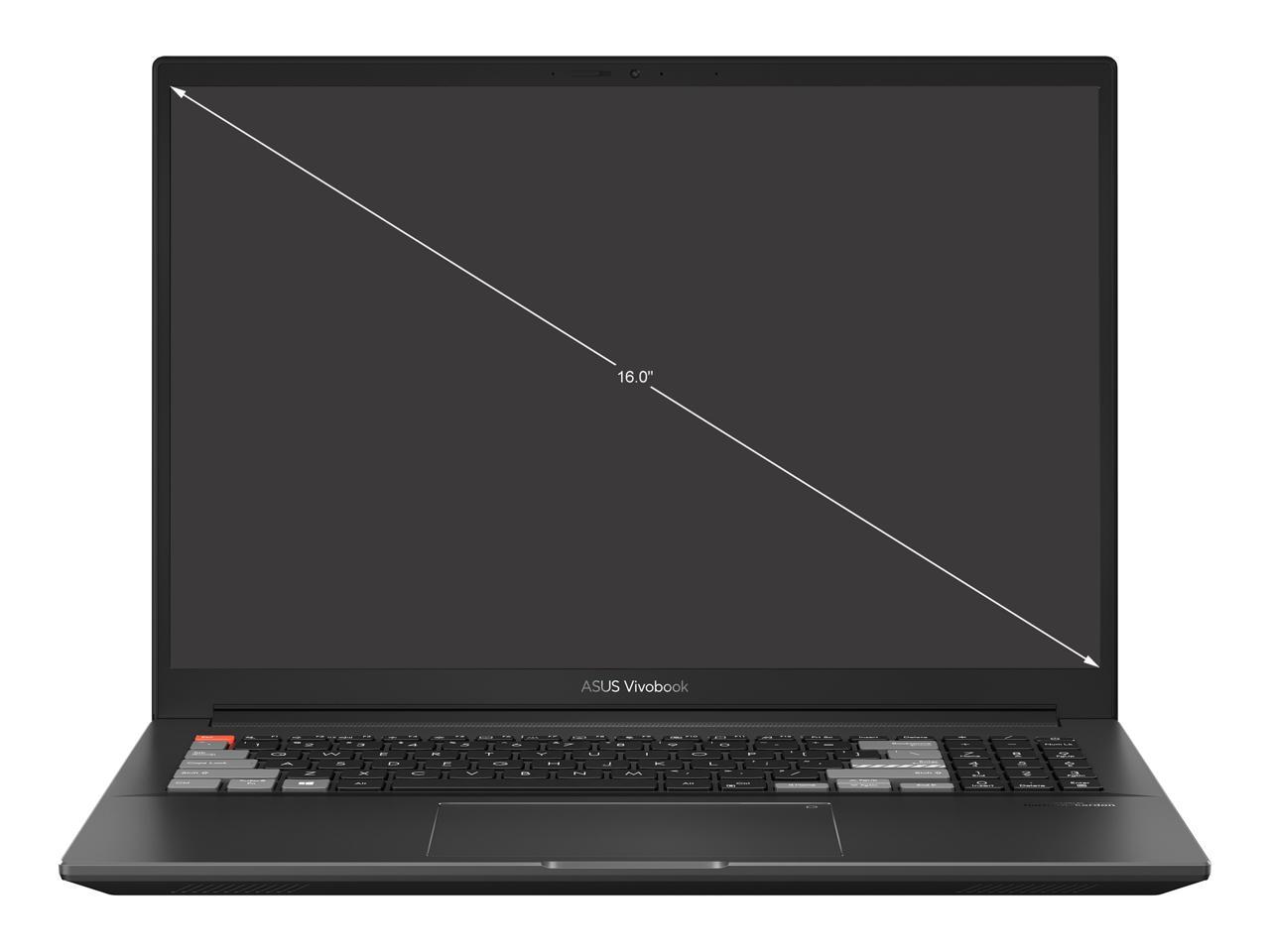 ASUS VivoBook Pro 16X OLED Slim Laptop, 16" WQUXGA 16:10 Display, AMD Ryzen 7 5800H CPU, NVIDIA GeForce RTX 3050 Ti, 16GB RAM, 1TB SSD, Windows 11 Home, 0°Black, M7600QE-DB74