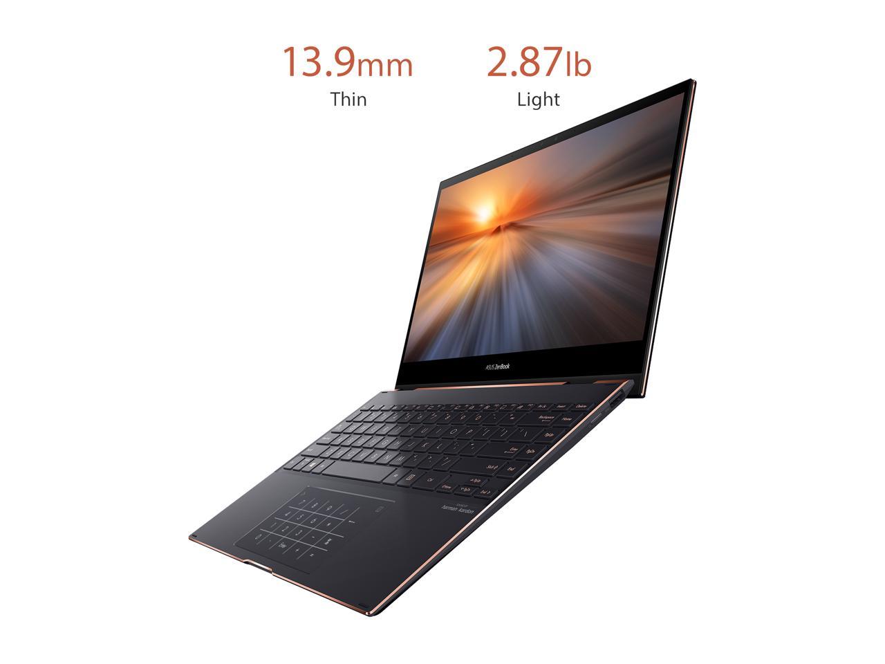 ASUS ZenBook Flip S13 OLED Ultra Slim Laptop, 13.3" 4K Touch, Intel Evo Platform Core i7-1165G7 CPU, 16GB RAM, 1TB SSD, Thunderbolt4, TPM, Win10 Pro, AI Noise-cancellation, Jade Black, UX371EA-XB76T