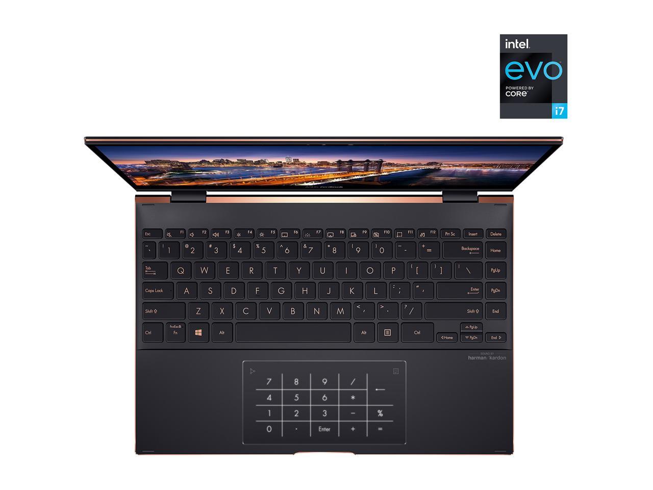 ASUS ZenBook Flip S13 OLED Ultra Slim Laptop, 13.3" 4K Touch, Intel Evo Platform Core i7-1165G7 CPU, 16GB RAM, 1TB SSD, Thunderbolt4, TPM, Win10 Pro, AI Noise-cancellation, Jade Black, UX371EA-XB76T