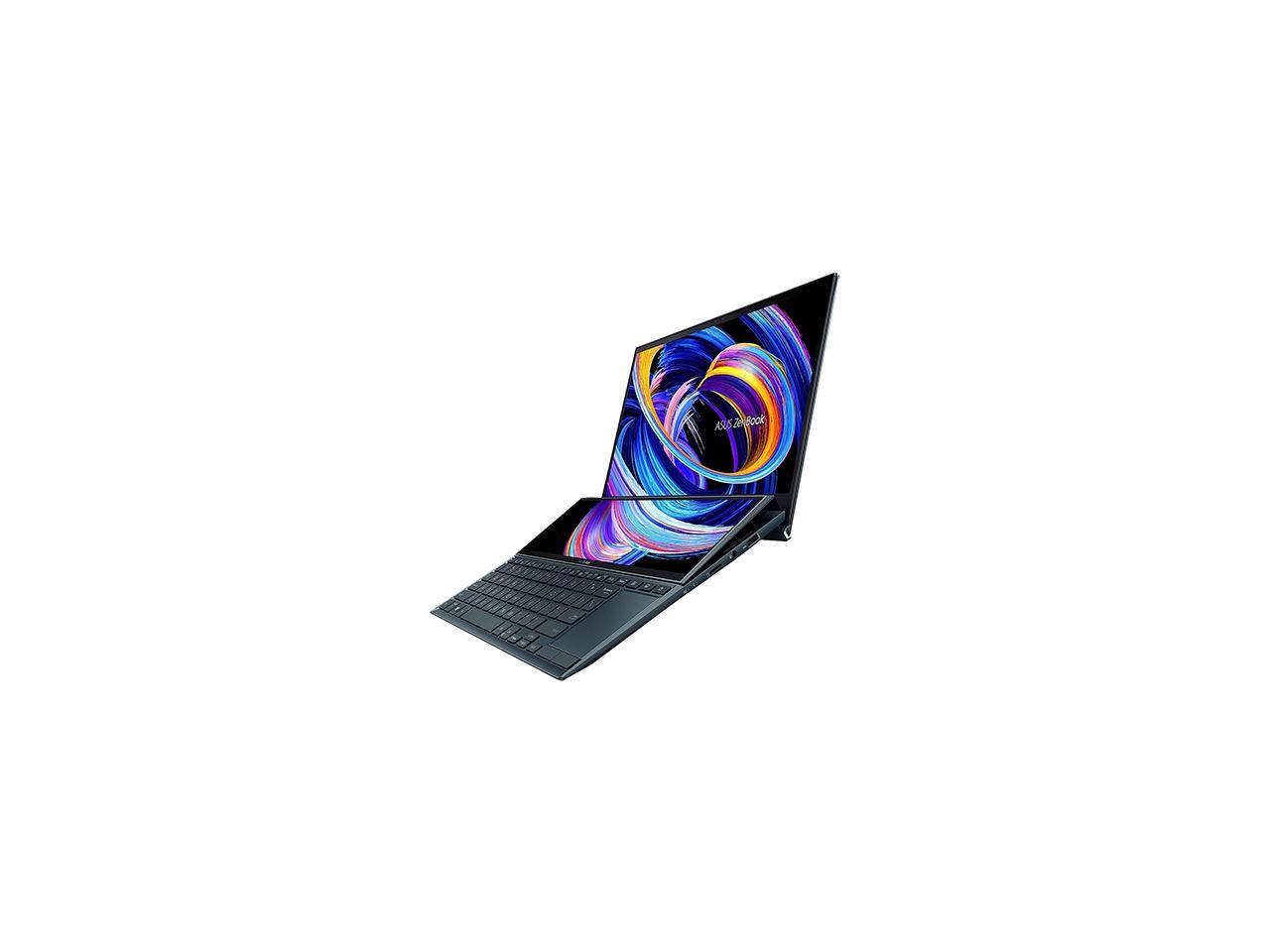 ASUS ZenBook Duo 14 UX482 14� FHD NanoEdge Touch Display, Intel Evo Platform, Core i7-1195G7, 8GB RAM, 512GB PCIe SSD, Innovative ScreenPad Plus, Windows 11 Home, Celestial Blue, UX482EAR-DH71T