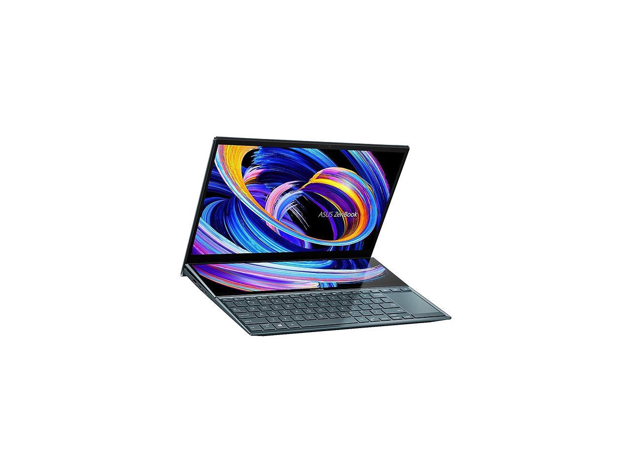 ASUS ZenBook Duo 14 UX482 14� FHD NanoEdge Touch Display, Intel Evo Platform, Core i7-1195G7, 8GB RAM, 512GB PCIe SSD, Innovative ScreenPad Plus, Windows 11 Home, Celestial Blue, UX482EAR-DH71T