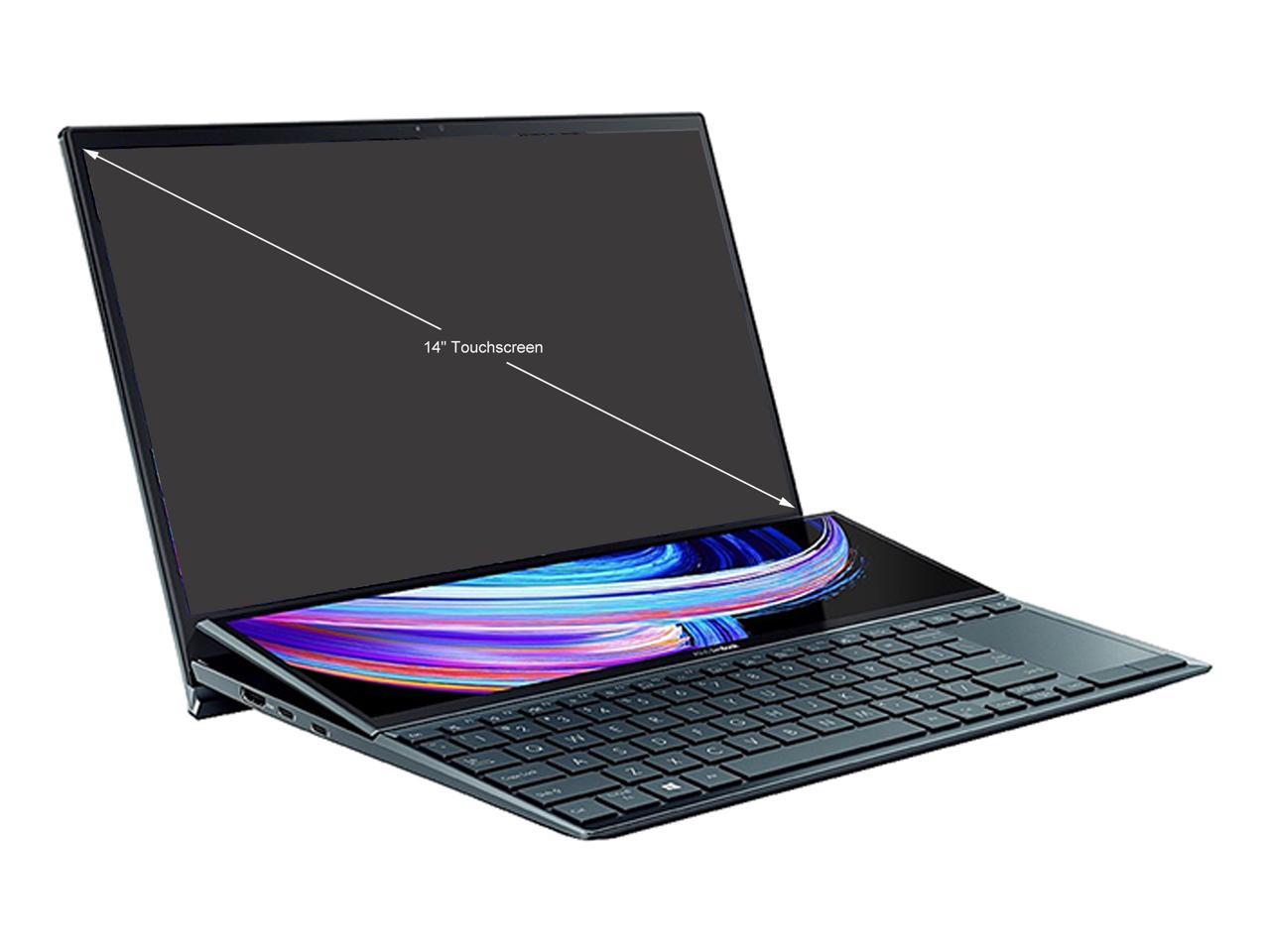 ASUS ZenBook Duo 14 UX482 14� FHD NanoEdge Touch Display, Intel Evo Platform, Core i7-1195G7, 8GB RAM, 512GB PCIe SSD, Innovative ScreenPad Plus, Windows 11 Home, Celestial Blue, UX482EAR-DH71T