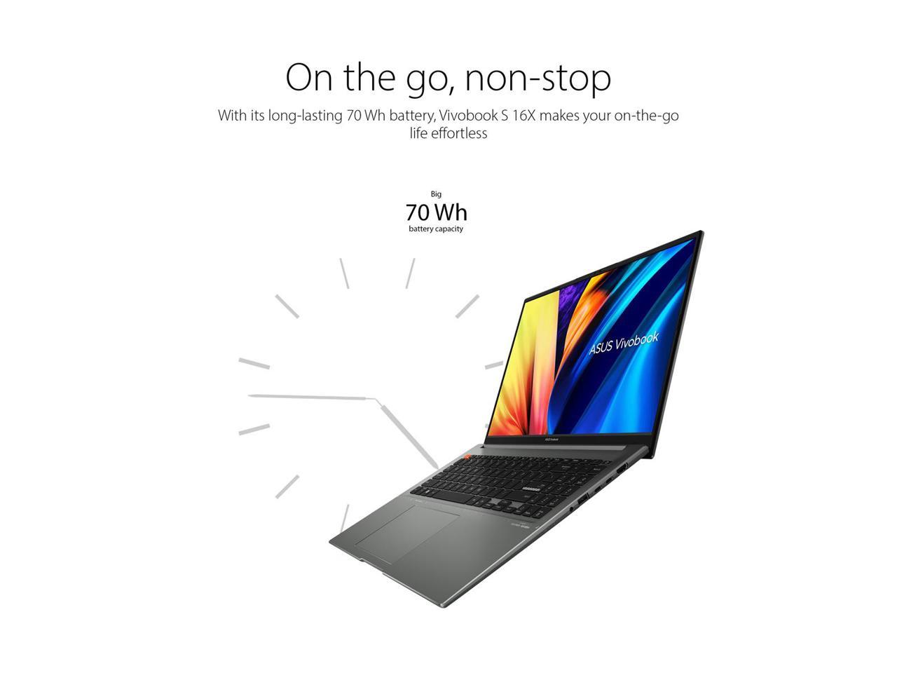 ASUS Laptop VivoBook S 16X Intel Core i7 12th Gen 12700H (2.30GHz) 16GB Memory 512 GB PCIe SSD Intel Iris Xe Graphics 16.0" Windows 11 Home 64-bit S5602ZA-DB74