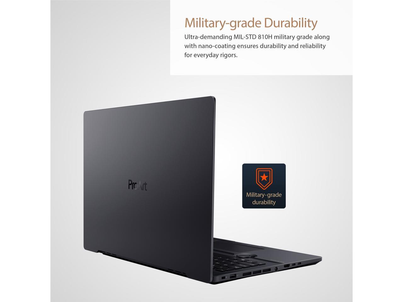 ASUS ProArt StudioBook 16 OLED Laptop, 16" 3840x2400 OLED Display, Intel Core i7-12700H, 16GB DDR5 SO-DIMM x2, 1TB + 1TB M.2 NVMe PCIe 4.0 Performance SSD, NVIDIA GeForce RTX 3080 Ti, Windows 11 Home, H7600ZX-DB79, Mineral Black