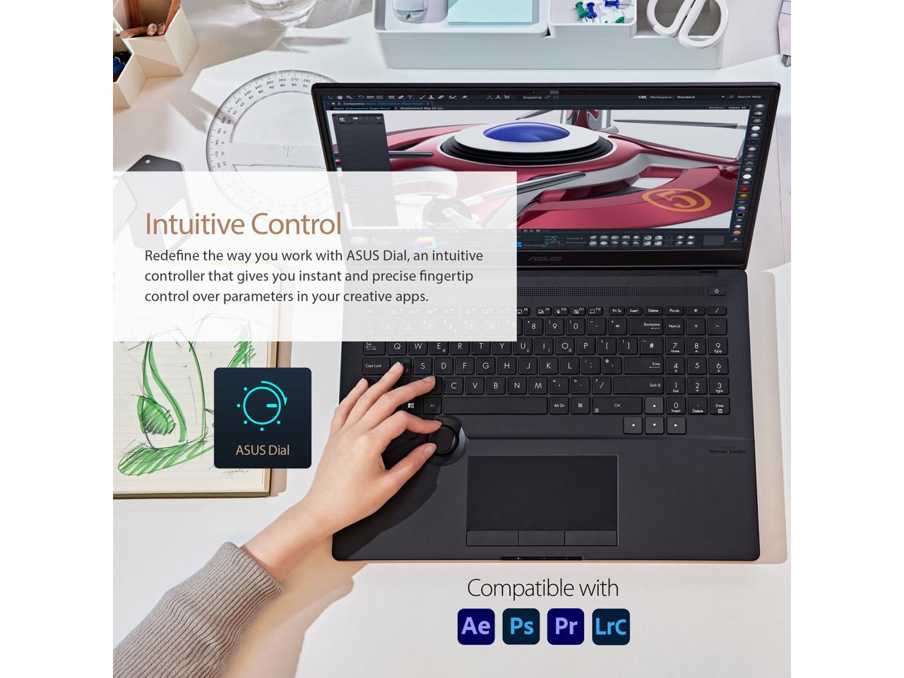 ASUS ProArt StudioBook 16 OLED Laptop, 16" 3840x2400 OLED Display, Intel Core i7-12700H, 16GB DDR5 SO-DIMM x2, 1TB + 1TB M.2 NVMe PCIe 4.0 Performance SSD, NVIDIA GeForce RTX 3080 Ti, Windows 11 Home, H7600ZX-DB79, Mineral Black