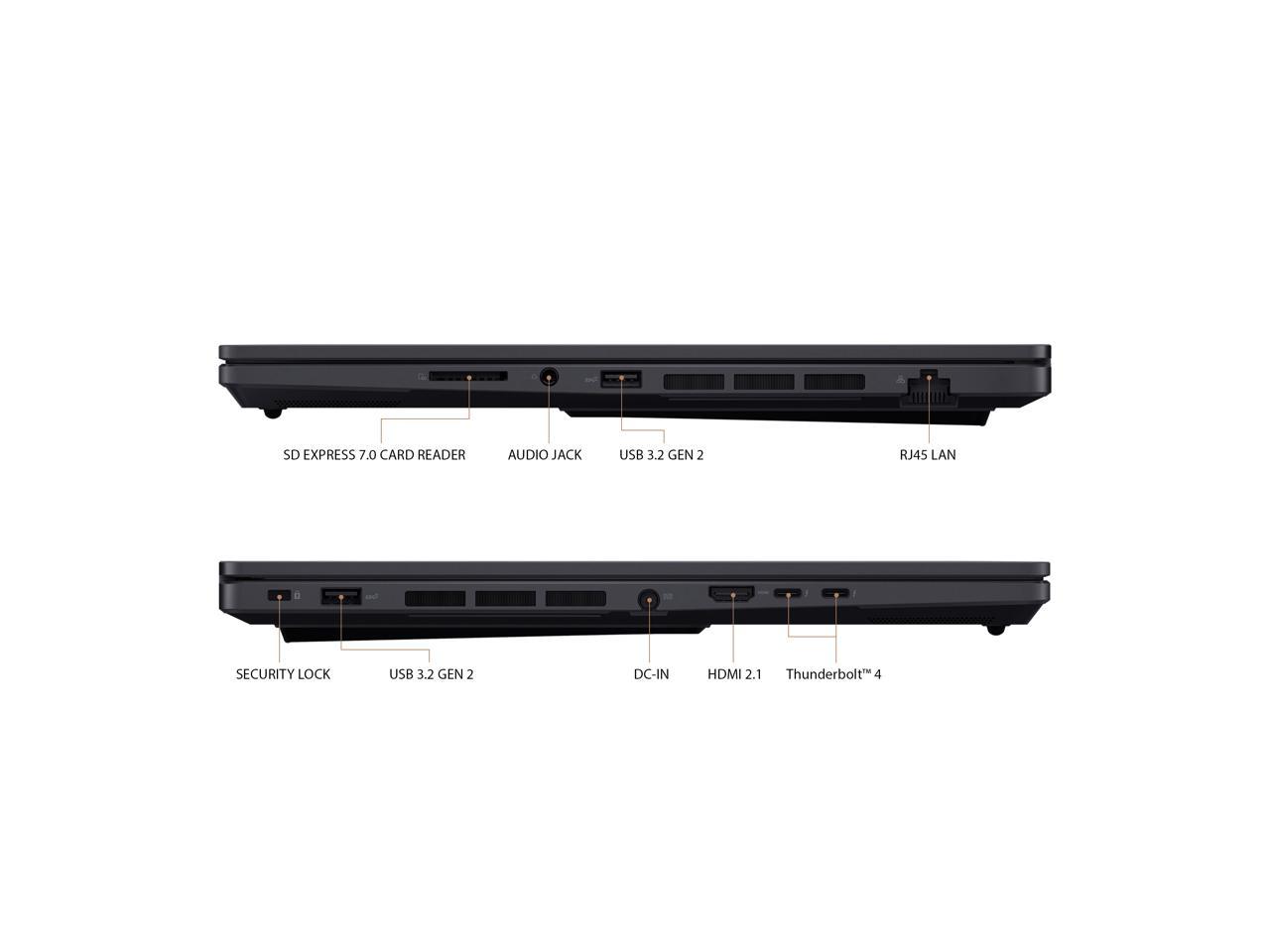 ASUS ProArt StudioBook 16 OLED Laptop, 16" 3840x2400 OLED Display, Intel Core i7-12700H, 16GB DDR5 SO-DIMM x2, 1TB + 1TB M.2 NVMe PCIe 4.0 Performance SSD, NVIDIA GeForce RTX 3080 Ti, Windows 11 Home, H7600ZX-DB79, Mineral Black