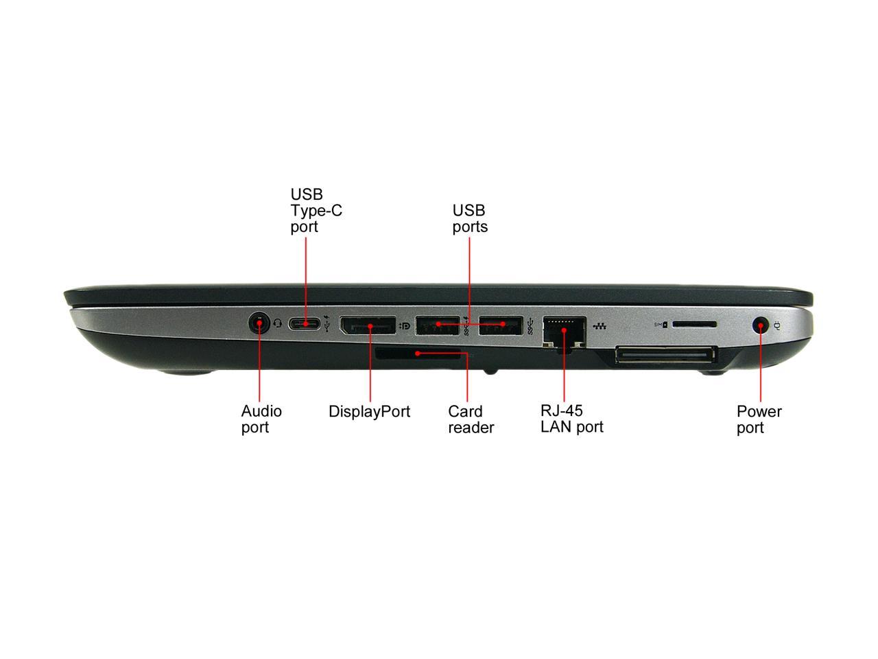 HP Grade A Laptop ProBook 640 G2 Intel Core i5 6th Gen 6300U (2.40 GHz) 8 GB Memory 512 GB SSD 14.0" Windows 10 Pro 64-bit