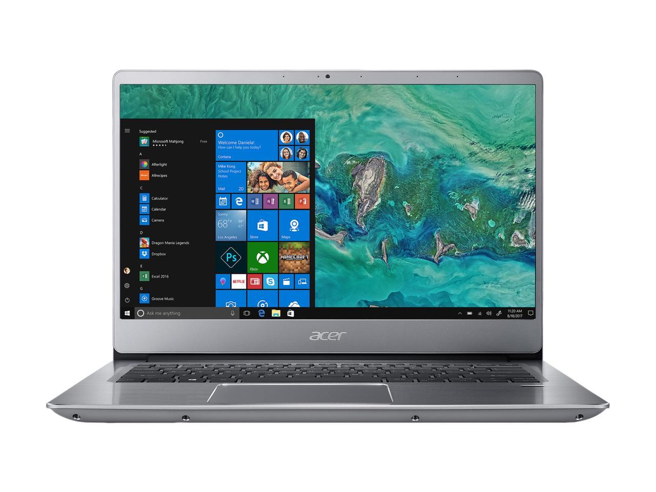 Acer Laptop Swift 3 SF314-54-56L8 Intel Core i5 8th Gen 8250U (1.60 GHz) 8 GB Memory 256 GB SSD Intel UHD Graphics 620 14.0" IPS Windows 10 Home 64-Bit
