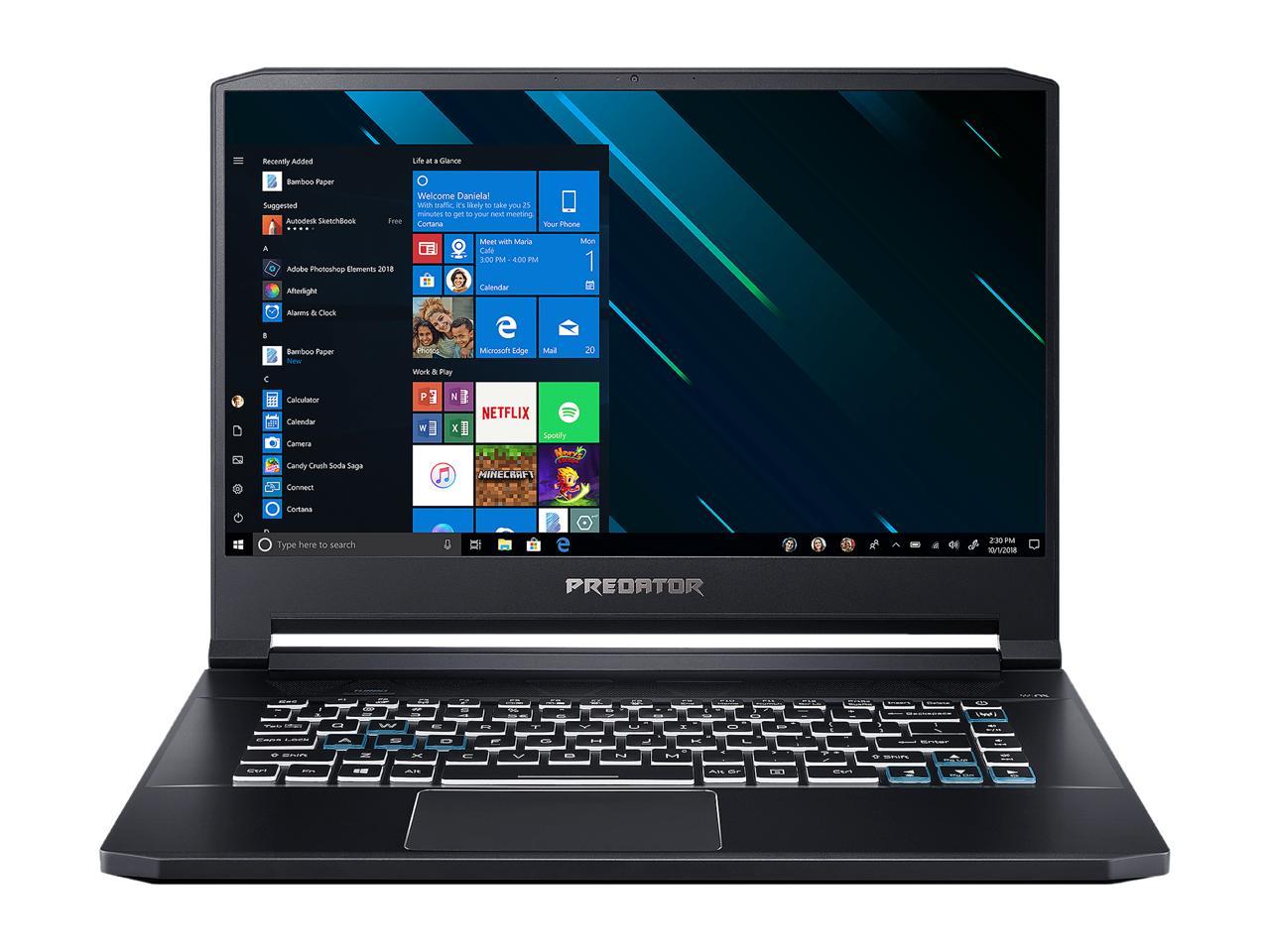 Acer - Gaming Laptop - 15.6" FHD IPS G-Sync 144 Hz, Intel Core i7-9750H (2.60 GHz), NVIDIA GeForce RTX 2080 Max-Q, 32 GB RAM, 1 TB SSD, Windows 10 Home 64-bit, Predator Triton 500 (PT515-51-73Z5)