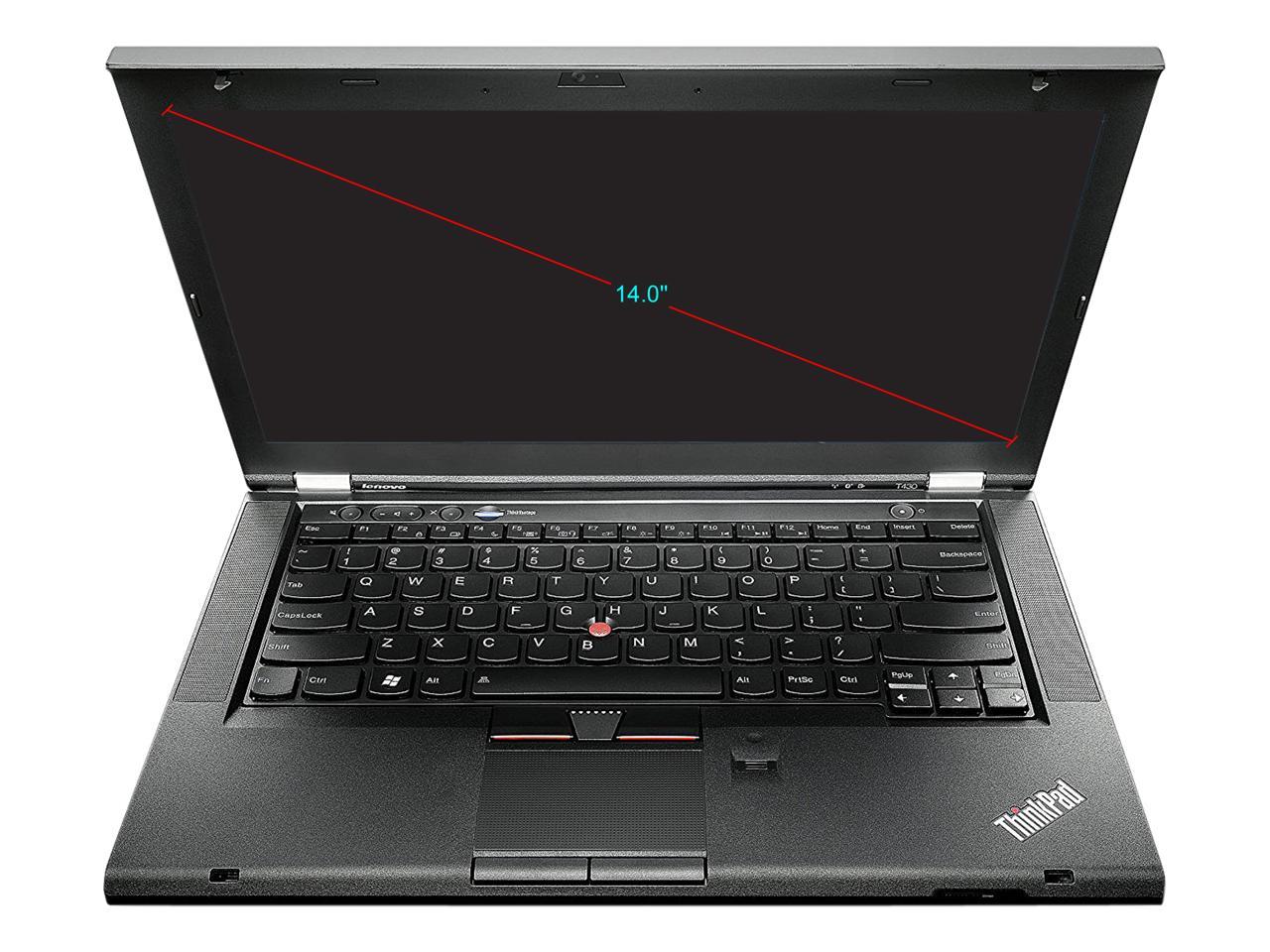 Lenovo Grade A Laptop ThinkPad T430S Intel Core i7 3rd Gen 3520M (2.90 GHz) 8 GB Memory 120 GB SSD Integrated Graphics 14.0" Windows 7 Professional 64-Bit